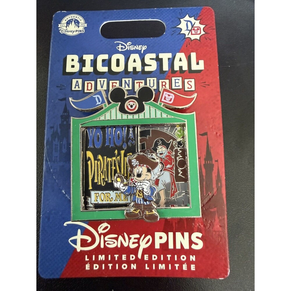 Disney Parks Pirates of the Caribbean Bicoastal Adventures Slider Pin LE 4000